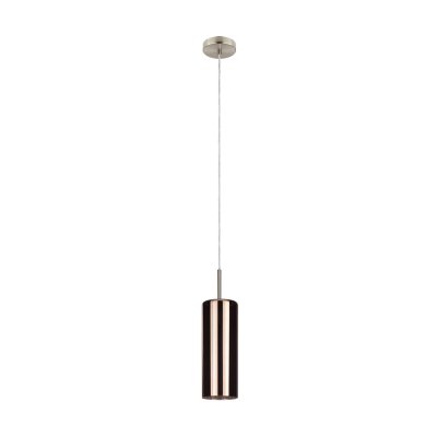 Pendant Light Steel Satin Nickel / Glass Vaporized Copper-coloured - SELVINO