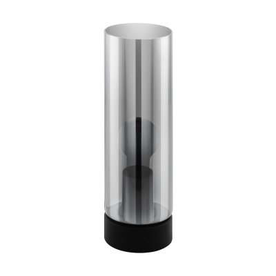 Table Light Steel Black / Glass Vaporized Black-transparent - DAMASCO 1