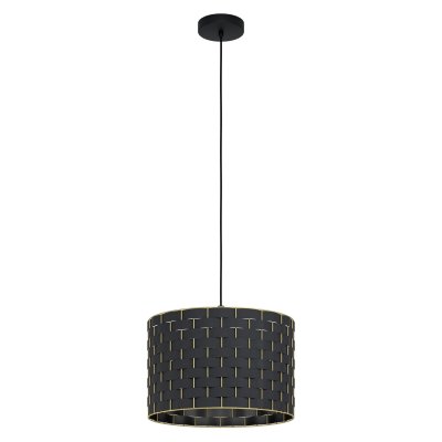 Pendant Light Steel Black / Fabric Black, Brass - MARASALES