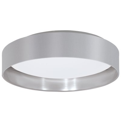 Ceiling Light Plastic, Steel White / Fabric Grey, Silver - MASERLO 2