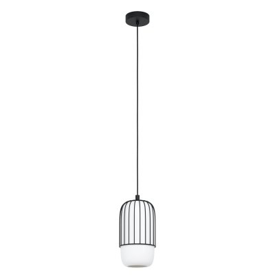 Pendant Light Steel Black / Glass Opal-matt White - MULEGES