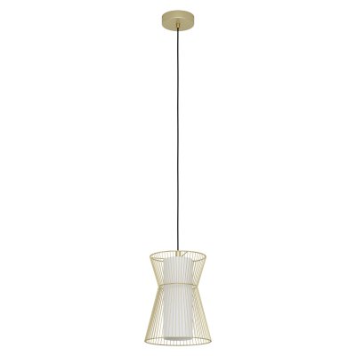 Pendant Light Steel Gold-coloured / Glass Opal-matt White - MASETA