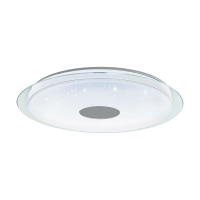 Ceiling Light Steel White, Transparent / Plastic With Crystal Effect White, Chrome - LANCIANO-Z