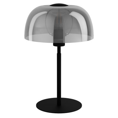 Table Light Steel Black / Glass Vaporized Black-transparent - SOLO 2