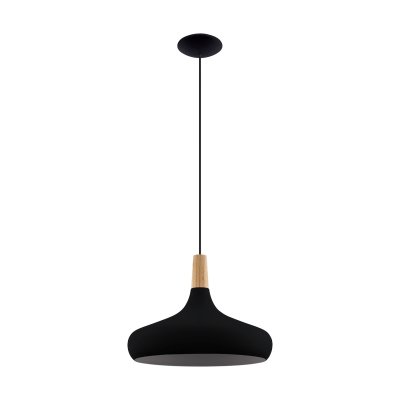 Pendant Light Steel, Wood Black, Brown - SABINAR