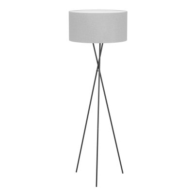 Floor Light Steel Black / Fabric, Linen Grey - FONDACHELLI