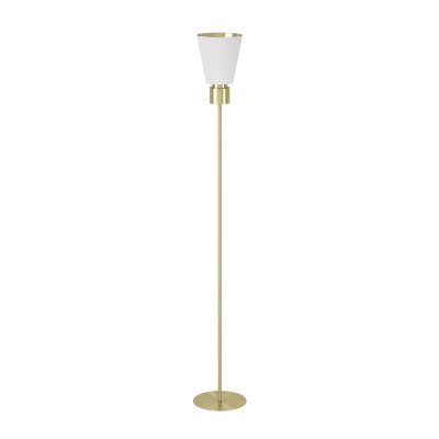 Floor Light Steel Brushed Brass / Fabric White, Brass - AGLIENTINA