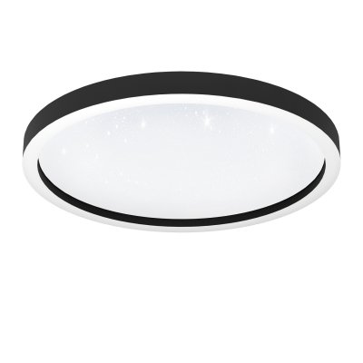 Ceiling Light Aluminium Black / Plastic With Crystal Effect White - MONTEMORELOS-Z
