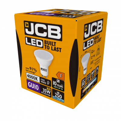JCB LED GU10 230lm 3W 4,000K (Cool White), Box Of 1
