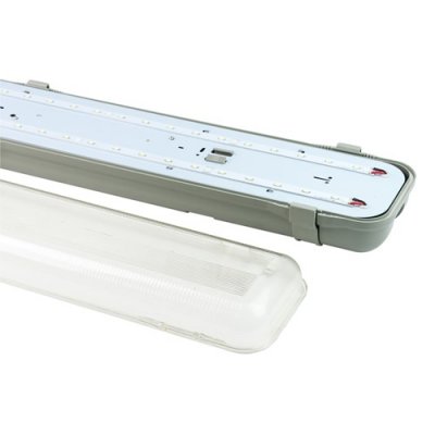 4' Twin Anti-Corrosive Fitting With Frosted Diffuser 2 X 24W