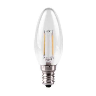 2W Candle, Traditional Glass Light Bulb With LED Filament