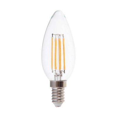 VT-2327 6W CANDLE FILAMENT BULB-CLEAR COVER COLORCODE:6500K E14(130LM/WATT)
