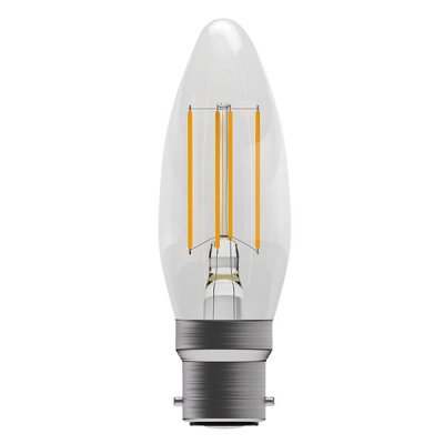 4W LED Filament Clear Candle Dimmable - BC, 2700K