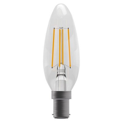 4W LED Filament Clear Candle - SBC, 2700K