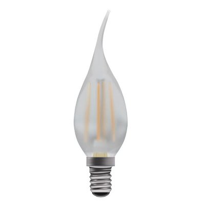 4W LED Filament Bent Tip Satin Candle - SES, 2700K