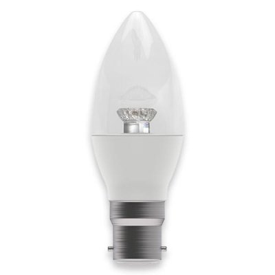 4W LED Dimmable Candle Clear - BC, 4000K