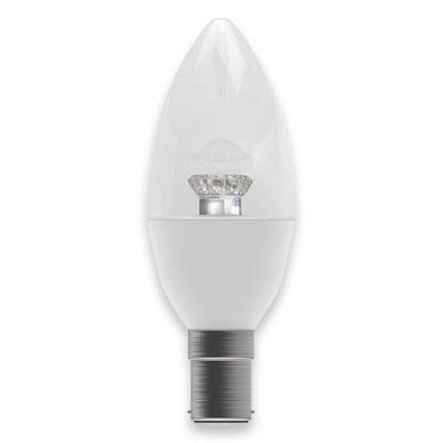 4W LED Dimmable Candle Clear - SBC, 2700K