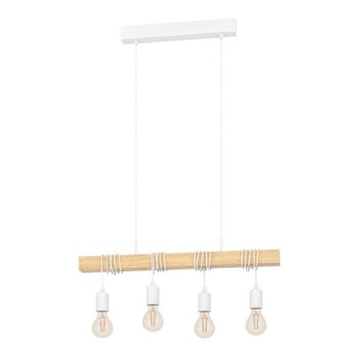 Pendant Light Steel White / Wood Brown - TOWNSHEND