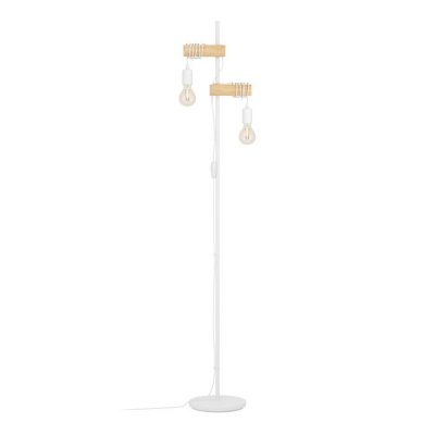 Floor Light Steel White / Wood Brown - TOWNSHEND