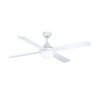 Ceiling Fan & Light Steel White Matt / Glass White Painted - VARADERO