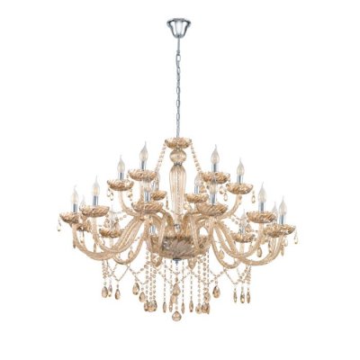 Pendant Light Steel Chrome / Glass Cognac - BASILANO