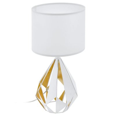 Table Light Steel White, Honey Gold / Fabric White - CARLTON 5