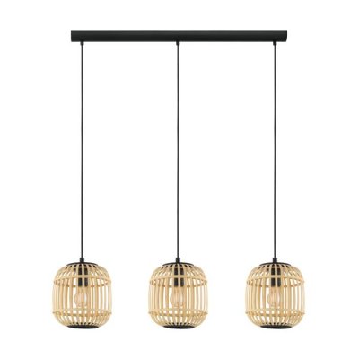 Pendant Light Steel Black / Wood Natural - BORDESLEY