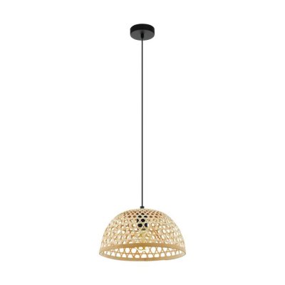 Pendant Light Steel Black / Wood Natural - CLAVERDON