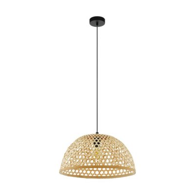 Pendant Light Steel Black / Wood Natural - CLAVERDON