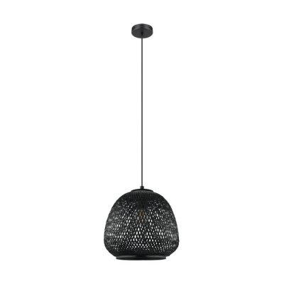 Pendant Light Steel Black / Wood Black - DEMBLEBY 1