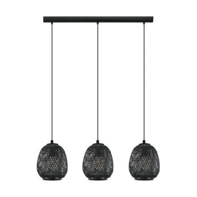 Pendant Light Steel Black / Wood Black - DEMBLEBY 1