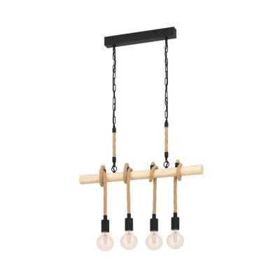 Pendant Light Steel, Wood Black, Brown - YOUNGSTOWN