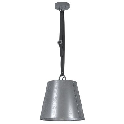 Pendant Light Steel, Leather Black / Steel Zinc-plated - CHERTSEY