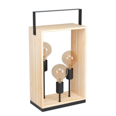 Table Light Steel, Wood Black, Natural - FAMBOROUGH