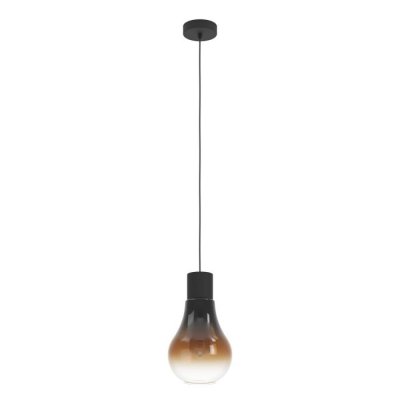 Pendant Light Steel Black / Glass Black-brown-transparent - CHASELY
