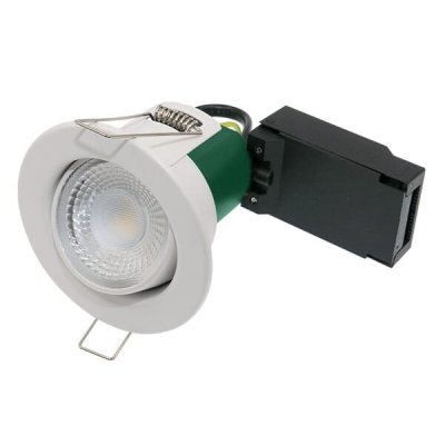 5W Firestay Slim Centre Tilt Integrated Fixed Downlight White - 4000K