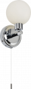 230V IP44 G9 Single Wall light with Round Frosted Glass - Chrome