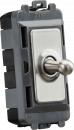 20AX 1G 2-way SP Grid Toggle Switch - brushed chrome
